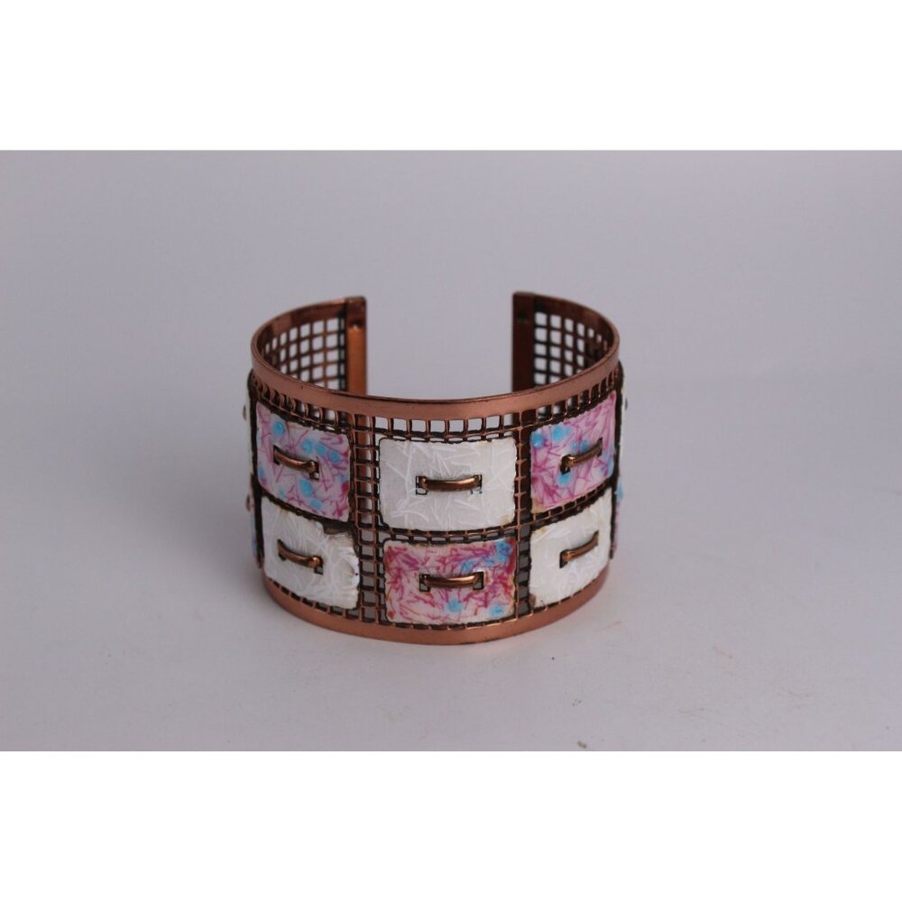Matisse Renoir Copper Enamel Cuff Bracelet Vintage Mid Century Jewelry